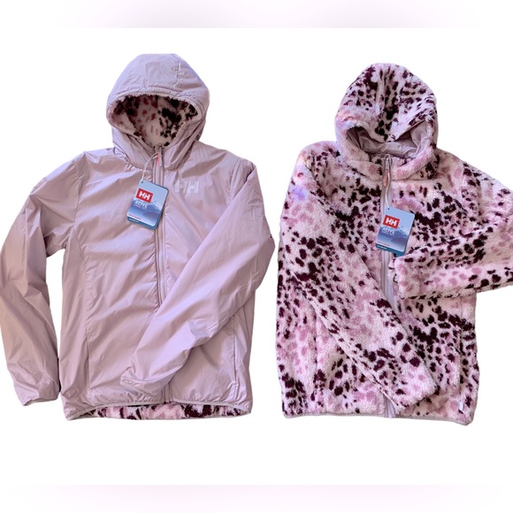 Helly Hansen Champ Pink Reversible Hooded Jacket Girls Size Large NWT - Picture 2 of 11